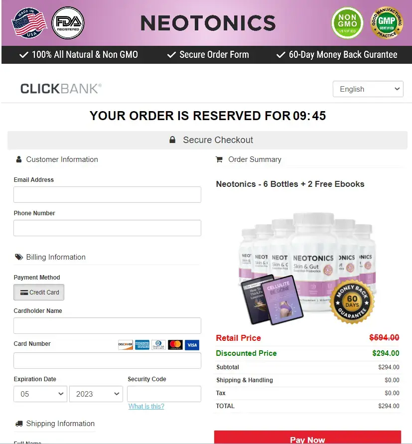 Neotonics - Order Page